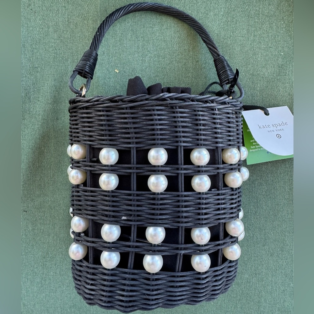 Kate Spade New York x Target Pearl Embellished Basket Bucket Bag w/Pearl Accents - Picture 11 of 12